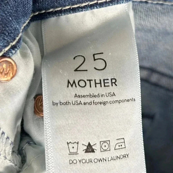 Mother Looker Ankle Chew Size 25 Jeans Denim Distressed Blue - Picture 8 of 9